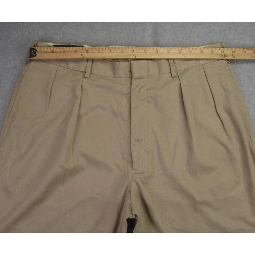VTG Polo Golf Ralph Lauren Shorts Mens 36 Tan Pleated Chino Khaki Classic Fit‎